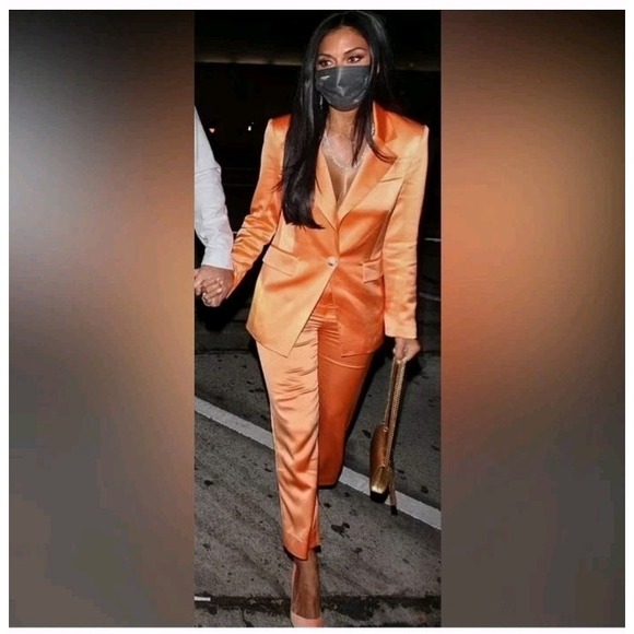 Veronica Beard Erie Satin Blazer in Orange Women's 2 Luxury - Picture 4 of 9